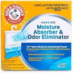 Arm & Hammer Hanging Moisture Absorber and Odor Eliminator, 16.1 oz., 6 Pack, Clean Burst, Moisture Absorbers for Closet and Small Rooms, Long-Lasting Freshness