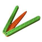 3D Carrot Butterfly Knife Toy Plastic - Foldable Carrot Knife Butterfly Knife Practice Prop Fidget Toy, 3D Printing Fidget Knife Toy for Anxiety Stress Relief, Idea for ADHD, ADD