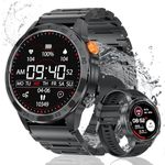 Loekneue New Men's Smartwatch with Phone Function, 1.43 Inch AMOLED Display 100+ Sports Fashion Watch with IP68 Waterproof/Pedometer / SpO2 Sleep Monitor/Fitness Watch for iOS Android (Black