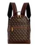 GUESS Men's Keith Designer, Backpack, Laptop, Brown, Large