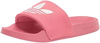 adidas Originals Women's Adilette Lite Slide Sandal, Hazy Rose/White/Hazy Rose, 7