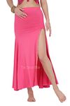 The Dance Bible Girls Handcrafted Stylish Slit Belly Dance Costume Skirt (Pink)