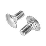 uxcell 1/4-20x1/2" Carriage Bolt Round Head Square Neck 304 Stainless Steel 50pcs