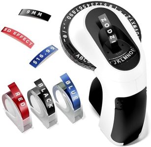 Zodzi Embossing Label Maker, Vintage Embossed Label Makers, Manual Retro Label Maker Machine for Home DIY Crafts & Scrapbook Supplies, Old School Embosser with 3 Rolls 9mm 3D Labeler Waterproof Tapes