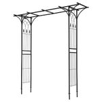 Tangkula 6.7 Ft Arbor, Garden Arbour Trellis Outdoor for Climbing Plants, Vines, Flowers, Outdoor Garden Arch with Gate for Wedding Decoration, Bridal Party, Ceremony