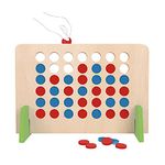 TOOKYLAND Wooden 4 in A Row Game Toys, Line Up 4 for Board Games, Classic Family Fun Toys for Kids and Adults