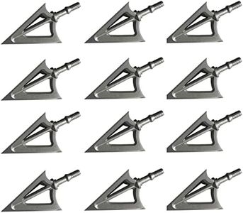 JIANZD Archery Broadheads 125 Grain Fixed Blades Stainless Steel Hunting Broadheads for Crossbow Recurve Bow and Compound Bow 12 PK