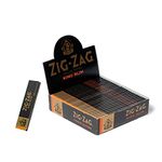 Zig-Zag - Slow Burning Rolling Papers, King Size Slim Roll, Box of 25 Packs, 32 Leafs per Pack, Easy Rolling, 100% Natural Gum Arabic, No Bleach, Authentic (Black)