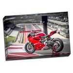 Large Ducati 1199 Panigale Motorbike Framed Canvas Picture Wall Art Print 20x30 Inches A1