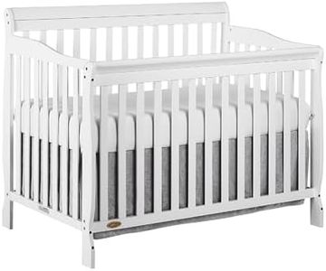 Dream On Me Ashton 4-In-1 Convertible Crib In White, Greenguard Gold, JPMA Certified, Non-Toxic Finishes, Features 4 Mattress Height Settings, Made Of Solid Pinewood