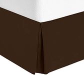 Valencia Beddings Split Corner Bed Skirt 16 Inch Drop Full Size 100% Natural Cotton Wrinkle and Fade Resistant Full Size, Brown Solid