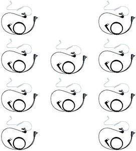 Klykon 2 Pin Covert Acoustic Tube Earpiece Headset with Mic PTT for Motorola cls1110 cp200 cls1410 cp185 cp200d rdm2070d walkie Talkie 2 Way Radio(10 Packs)