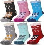 Eocom 6 Pairs Children's Winter Warm Wool Animal Crew Socks Kids Boys Girls Socks(Dog, 1-3 Years)