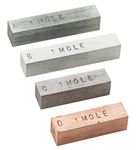 Mole Set - 4 Metal Bars That Represent "1 Mole"of The Element - Copper, Iron, Zinc, Aluminum