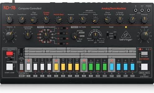 Behringer RD-78 Classic Analogue Drum Machine with 15 Drum Sounds, 34 Rhythm Presets, 16-Step Sequencer for Music Production and Live Performance