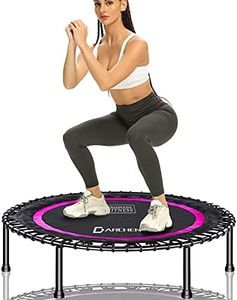 Mini Trampoline 550F, Professional Fitness rebounder Trampoline for Adult, Long Lasting Premium Bungees Cords for Quality & Durability, Indoor Trampoline for Kids Jump Sport, Max Limit 450 lbs…