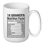 Grandpa Gift from Granddaughter Grandson, 15 OZ Grandpa Nutrition Facts Mug, Fathers Day Gift for Grandpa, Unique Birthday Gift for Grandpa, Best Grandpa Ever Gifts Ideas