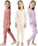 Resinta 3 Pack Toddler Girls Thermal Underwear Set Girls Kids Long Johns Base Layer Top & Bottom for Toddler Girls Winter