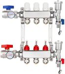 GCCSJ 3 Loops PEX Manifold Radiant Floor Heating Set Stainless Steel Heated Hydronic Heating