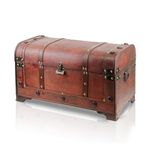 BRYNNBERG - Pirate Treasure Chest Storage Box - Dallas 39x22x28cm - Durable Wooden Treasure Chest with Lock - Unique Handmade Decorative Wood Storage Box - Vintage Wood Chest Box - The Best Gift