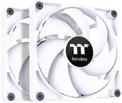 Thermaltake CT120 PC Cooling Fan White (2-Fan Pack), Daisy-Chain Design, Fan speeds up to 2000 RPM, 120 mm Hydraulic Bearing Fan, Anti-Vibration mounting, CL-F151-PL12WT-A