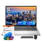 Dell 16" FHD+ Touchscreen Laptop, Intel Core 5 120U, 8GB RAM, 1.5TB Storage (512GB SSD + 1TB Docking Station Set), Intel Graphics, Backlit Keyboard, HD Webcam, Wi-Fi 6E, Win 11 Pro, Silver