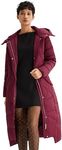 Orolay Women's Puffer Down Coat Winter Maxi Jacket with Hood Red S