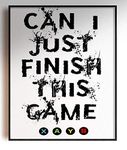 Gaming A4 Word Quote Framed Posters for Kids Bedrooms Artwork Can I Finish XB