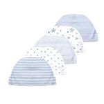 Newborn Baby Soft Cotton Organic Cap and Mitten Set Sunny Hats 10 Pack for Hospital Baby Boy and Girl(0-6 Months) Blue