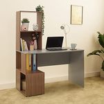 Green Soul Vermont Study & Office Table | Computer Desk | Sturdy Built Quality | Engineered Wood | 1-Year Warranty | Writing Desk for Professionals | Installation Provided (Walnut Brown & Grey)