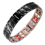 Feraco Men's Copper Magnetic Bracelet for Arthritis Pain Relief Elegant 99.99% Solid Copper Bracelets with Double-Row Strong Magnets