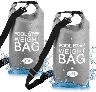 Lanathel 2 Pack Pool Step Weights, 500D PVC Waterproof Heavy Duty Pool Ladder Sand Bags for Weight with Nylon Handle, 10L Universal Pool Step Weights/Pool Ladder Weights for Above Ground Pools (Gray)