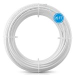 20FT 1/4 Inch O.D.RO Water Tubing,NSF Certified Pipe for RO(Reverse Osmosis) Water Purifier Filter System,BPA free Flexible Plastic Hose(white)