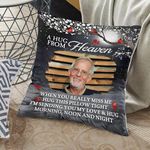 Personalized Custom Photo Memorial Pillowcase, Sending Hugs from Heaven, Memorial Gift for Family Members Mom Dad Brothers Sisters (Memorial Pillowcase 01)