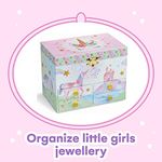 Jewelkeeper Musical Jewelry Box for girls with 4 Pullout Drawer - Party Unicorn Jewelry box, Beautiful Dreamer Tune & unicorn doll, great Unicorn gifts for Girls & jewelry storage box