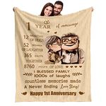 1st Anniversary Blanket Gifts Wedding for 1st, 1 Years of Marriage Gift for Wife, Parents, Friends - Warm 1st Wedding Idea Valentine's Day Gift Idea (50"x60")