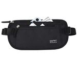 DAITET Money Belt - Passport Holder Secure Hidden Travel Wallet with RFID Blocking, Undercover Fanny Pack (Black)