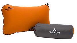 TETON Sports ComfortLite Self-Inflating Pillow; Support Your Neck and Travel Comfortably; Take it on the Airplane, in the Car, Backpacking, and Camping; Washable; Stuff Sack Included