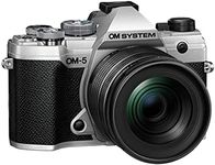 OM SYSTEM OM-5 Micro Four Thirds System Camera incl. lens M.Zuiko Digital ED 12-45mm PRO, 20 MP Live MOS Sensor, Improved 5-Axis Image Stabilisation, IP53, Handheld High Res Shot, Silver/Black