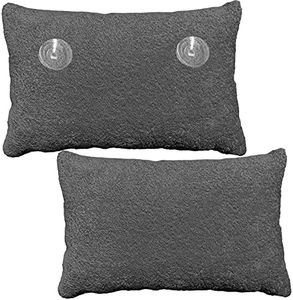 Homelevel - Coussin de baignoire en tissu éponge - Avec ventouses - Coussin de nuque pour la baignoire - Housse en coton lavable
