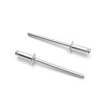 ISPINNER 100pcs 1/8" x 3/8" Aluminum Blind Rivets, 3.2 x 10mm Pop Rivets, Pack of 100 (Silver)