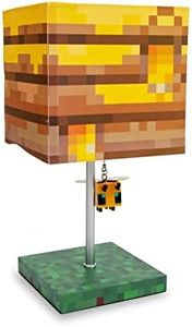 Minecraft Yellow Bee Nest Block Desk Lamp with 3D Bee Puller | Nightstand Table Lamp with LED Mood Light for Bedroom, Desk, Living Room, Playroom | Home Decor Kids Room Essentials | Video Game Gifts