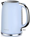 Electric Tea Kettle for Boiling Water, Wide-Open Lid Stainless Steel Water Boiler, 1500W/1.7L for Coffee/Tea Brewing, Auto Shut-Off & Boil-Dry Protection, Cordless Swivel Base & LED Indicator, Blue