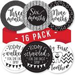 16 Monthly Baby Milestone Stickers - Vintage Baby Monthly Milestone Stickers, Milestone Baby Monthly Stickers, Baby Month Stickers for Baby Photo Props Newborn, Monthly Baby Stickers for Pictures