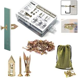 Self Drilling Drywall Anchors with Screws kit,Wall Anchors for Drywall Heavy Duty,Metal Expansion Bolt for Dry Wall Anchors and Screws for Fixing Picture,Furniture,Flags,Outdoor Decor (1.18IN,20Pcs)