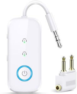 2-in-1 Bluetooth 5.4 Transmitter Receiver,Airplane Audio Adapter,Wireless Transmitter for TV/PC/Gym/Switch. Supports up to 2 AirPods/Headphones,Bluetooth Receiver for Car/Home Stereo (Ivory)
