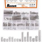 Rustark 240Pcs Compression Springs Assortment Kit Mini Stainless Steel Springs Mechanical Springs for Shop and DIY Repairs Project, 14 Sizes 8mm 9.5mm OD, 10mm 20mm 50mm L…