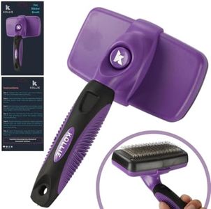 Kollie Self Cleaning Slicker Brush Dog, Dog Brush/Cat Brush for Shedding and Grooming, Remove Undercoat, Mats & Tangled hairs for Small, Medium & Large Dogs/Cats with Short to Long Hairs (Purple, Original)