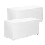 PLOYMONO 2 Pack Fitted White Tablec