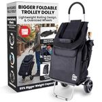 Bigger Trolley Dolly, Black Shopping Grocery Foldable Cart